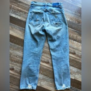 MOTHER SUPERIOR The Tomcat Confession cropped distressed denim jeans sz 27